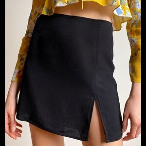 Aritzia Sunday Best Tatiana Black Mini Skirt with Slit